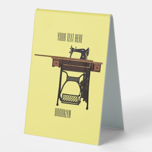 Plaque De Table Illustration de la machine à coudre (Recto)