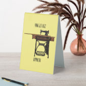 Plaque De Table Illustration de la machine à coudre (En SItu (Tableau))