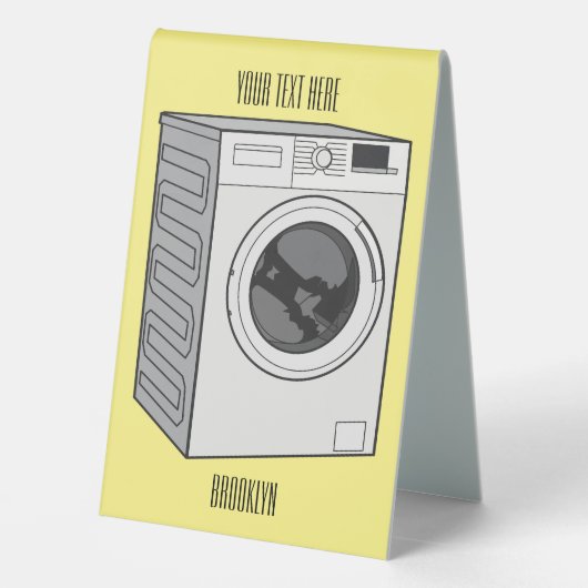 Plaque De Table Illustration de la machine à laver (Verso)