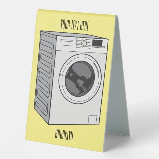Plaque De Table Illustration de la machine à laver (Recto)