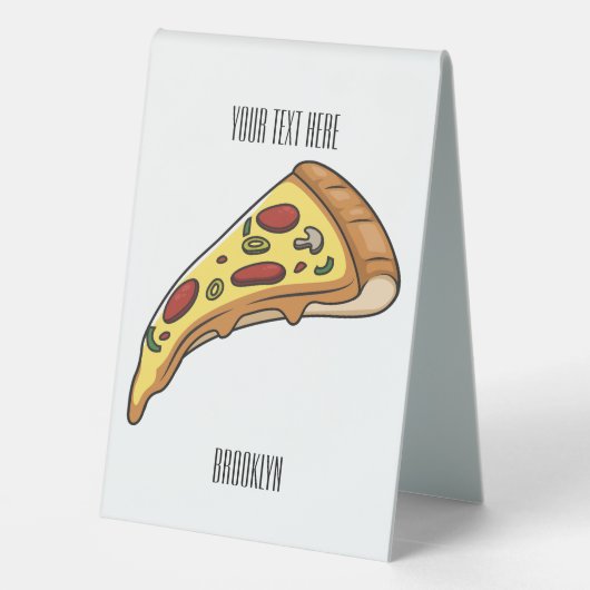 Plaque De Table Illustration de la pizza (Verso)