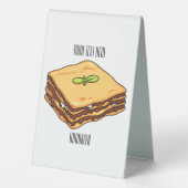 Plaque De Table Illustration de Lasagna (Verso)