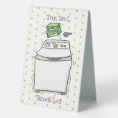 Plaque De Table Illustration de lave-linge mignonne (Verso)