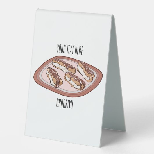 Plaque De Table Illustration de l'éclair de chocolat (Recto)