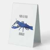 Plaque De Table Illustration de l'écrevisse marron bleu (Verso)