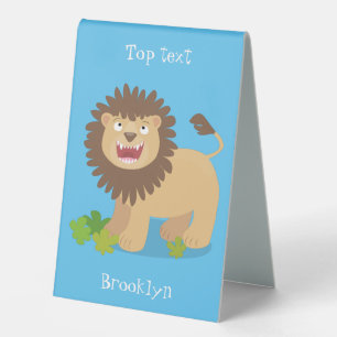 Plaque De Table Illustration de l'effervescence de lions heureux