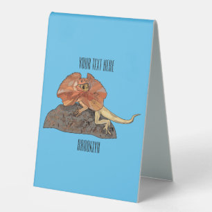 Plaque De Table Illustration de lézard à col frisé