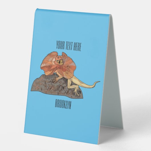 Plaque De Table Illustration de lézard à col frisé (Recto)