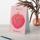 Plaque De Table Illustration de litchee rose mignon (En SItu (Tableau))