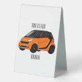 Plaque De Table Illustration de micro-voiture (Verso)