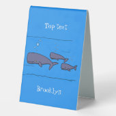 Plaque De Table Illustration de mignonne migratrice de baleines à (Verso)