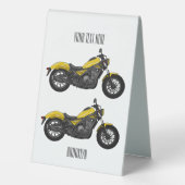 Plaque De Table Illustration de moto Cruiser (Verso)