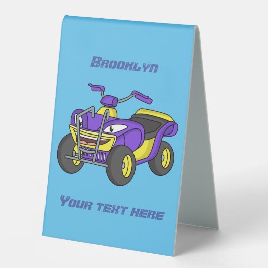 Plaque De Table Illustration de moto Purple Quad (Recto)