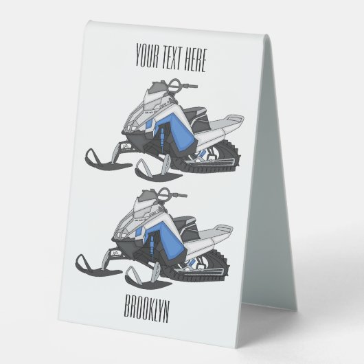 Plaque De Table Illustration de motoneige (Recto)