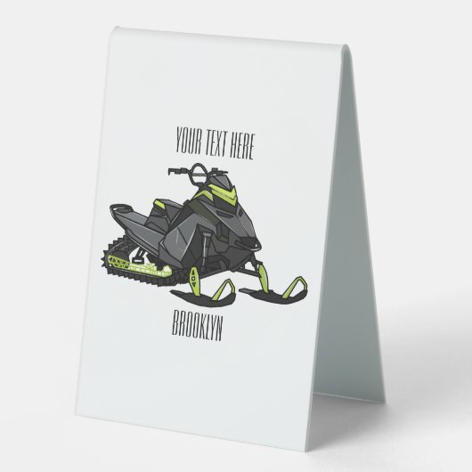 Plaque De Table Illustration de motoneige (Recto)