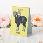 Plaque De Table Illustration de mouflon, mouton (In SItu (Mariage))