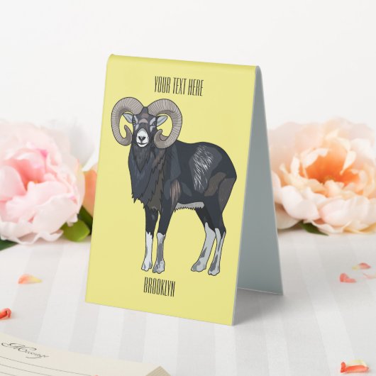 Plaque De Table Illustration de mouflon, mouton (In SItu (Mariage))