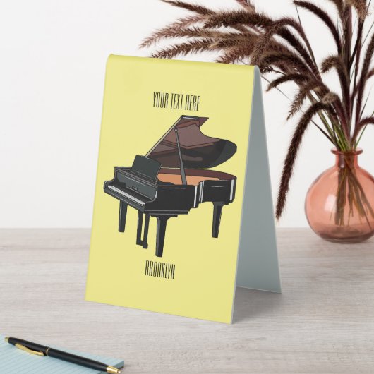 Plaque De Table Illustration de piano (En SItu (Tableau))