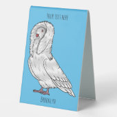 Plaque De Table illustration de pigeon jacobin de dessin animé (Verso)