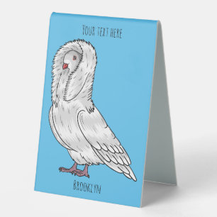 Plaque De Table illustration de pigeon jacobin de dessin animé 