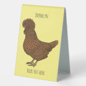 Plaque De Table Illustration de poulet à la polis chamois (Verso)