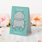 Plaque De Table Illustration de saut en hippo mignon (In SItu (Mariage))