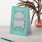 Plaque De Table Illustration de saut en hippo mignon (En SItu (Tableau))