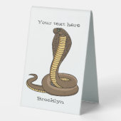 Plaque De Table Illustration de serpent à cobra Brown (Verso)