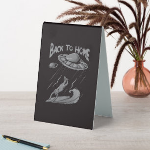 Plaque De Table Illustration de surf pour alien avec retour à la m
