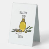 Plaque De Table Illustration d'huile d'olive (Verso)
