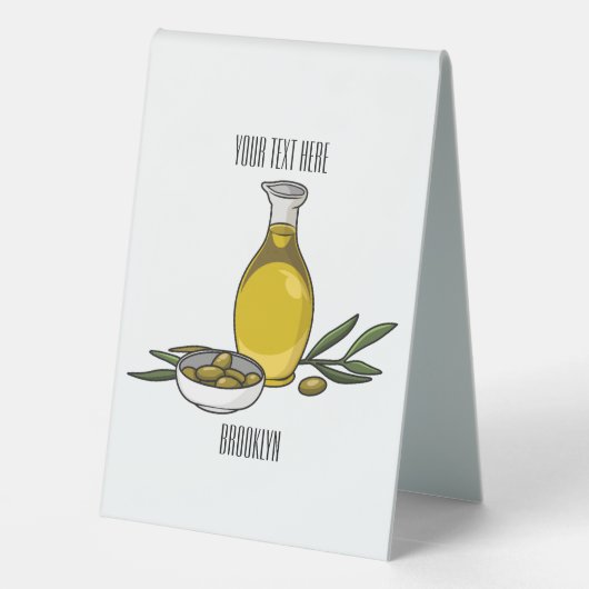 Plaque De Table Illustration d'huile d'olive (Verso)