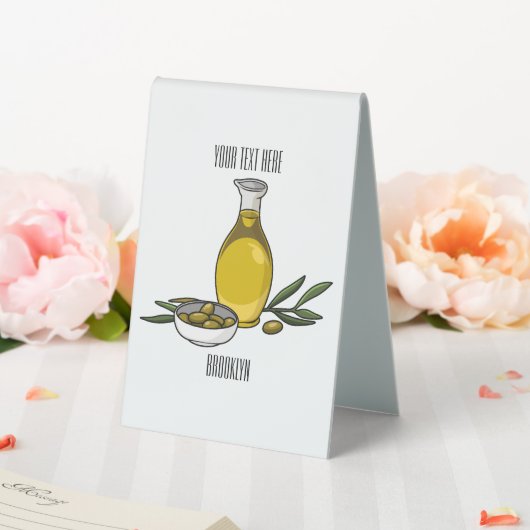 Plaque De Table Illustration d'huile d'olive (In SItu (Mariage))