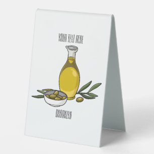 Plaque De Table Illustration d'huile d'olive