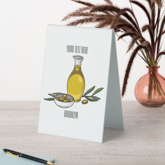 Plaque De Table Illustration d'huile d'olive (En SItu (Tableau))
