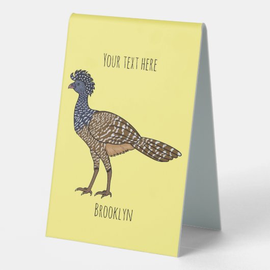 Plaque De Table Illustration d'oiseau de curassow (Verso)