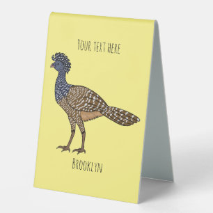 Plaque De Table Illustration d'oiseau de curassow