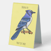Plaque De Table Illustration d'oiseau de jay bleu (Verso)