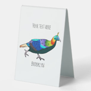 Plaque De Table Illustration d'oiseau monal himalayen