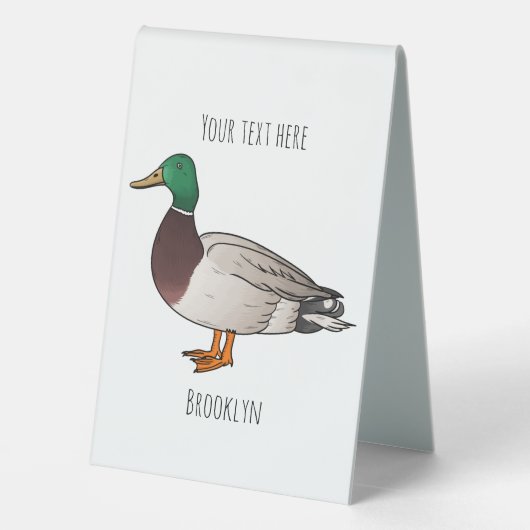 Plaque De Table Illustration du canard de Majard (Verso)