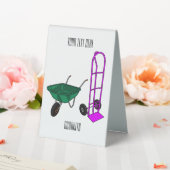 Plaque De Table Illustration du chariot à roues et du chariot à ma (In SItu (Mariage))