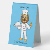 Plaque De Table Illustration du chef mignon lion (Verso)