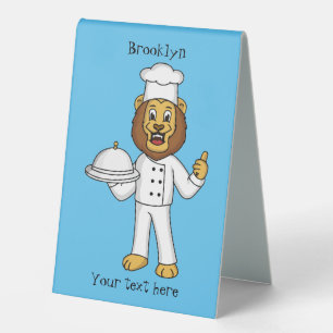 Plaque De Table Illustration du chef mignon lion