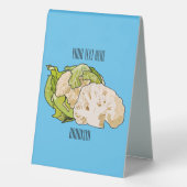 Plaque De Table Illustration du chou-fleur (Verso)