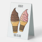 Plaque De Table Illustration du cône de crème glacée (Verso)