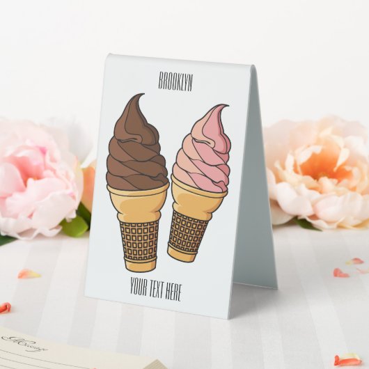 Plaque De Table Illustration du cône de crème glacée (In SItu (Mariage))