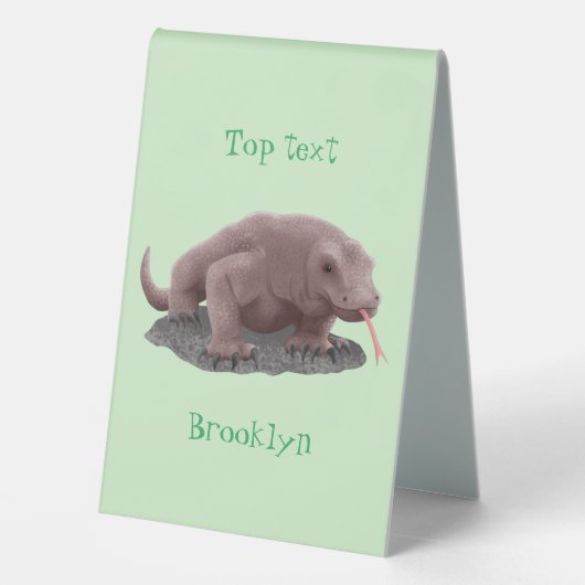 Plaque De Table Illustration du dragon de Komodo (Verso)