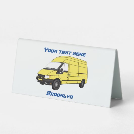 Plaque De Table Illustration du fourgonnette de livraison (Recto)