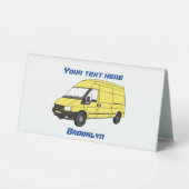 Plaque De Table Illustration du fourgonnette de livraison (Verso)