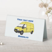 Plaque De Table Illustration du fourgonnette de livraison (En SItu (Tableau))