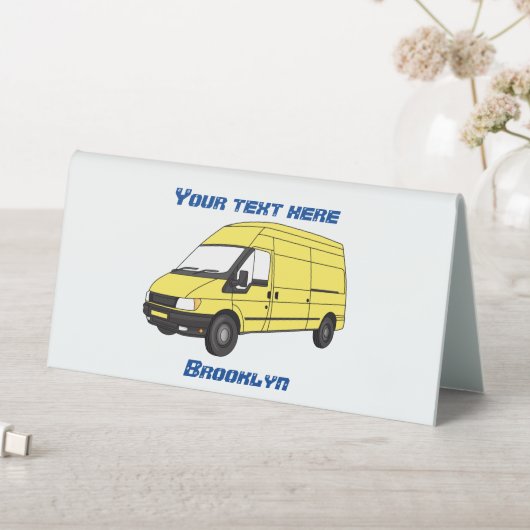 Plaque De Table Illustration du fourgonnette de livraison (En SItu (Tableau))